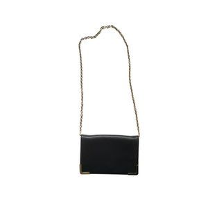 Halogen Black Leather Clutch Crossbody Bag/ Handbag